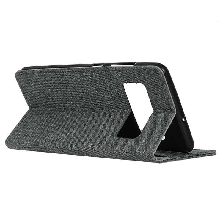 Linen Cloth PU Leather Wallet Case for Samsung Galaxy Note 8 - Grey-5