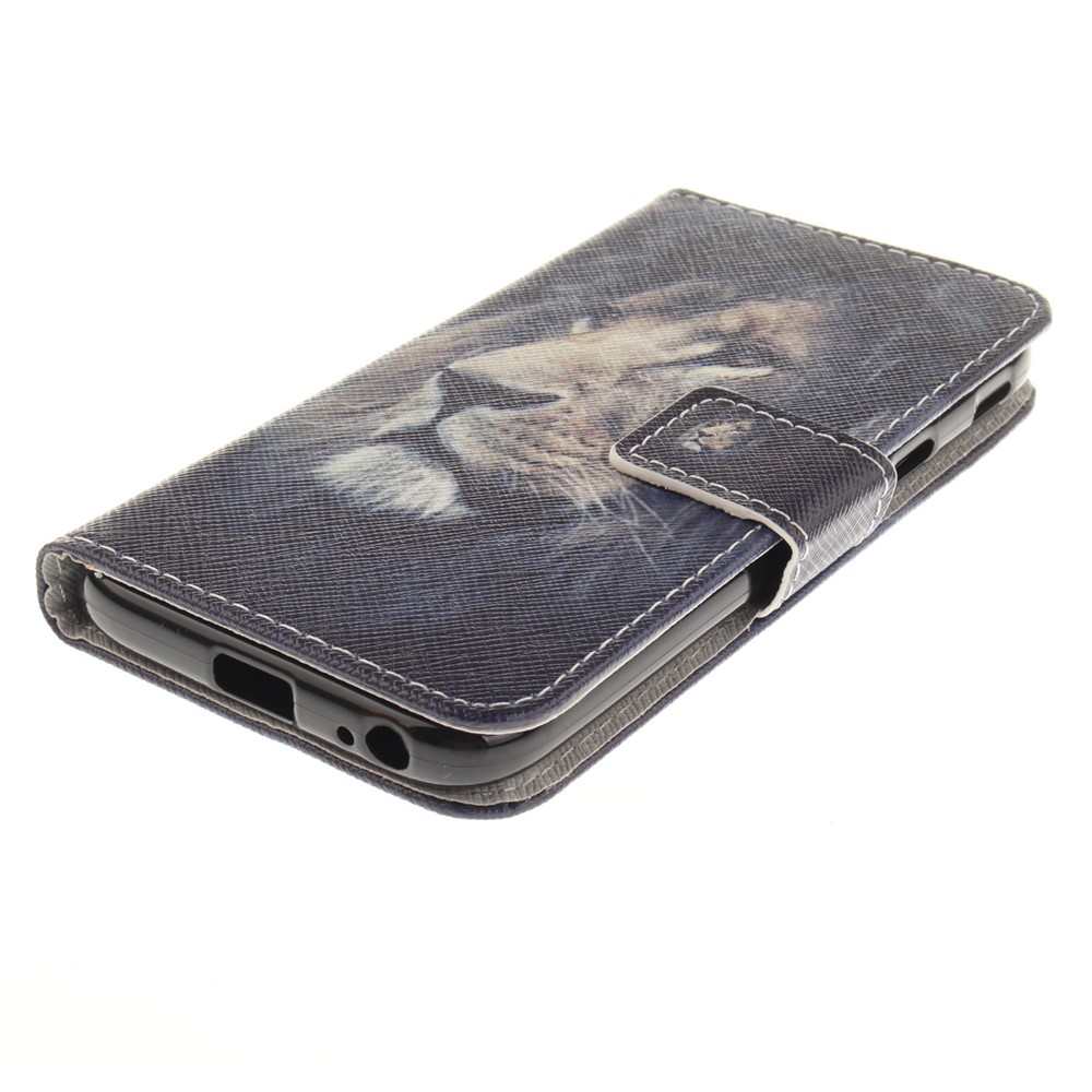 Pattern Printing Leather Wallet Stand Case for Samsung Galaxy J3 (2017) EU Version - Lion-4
