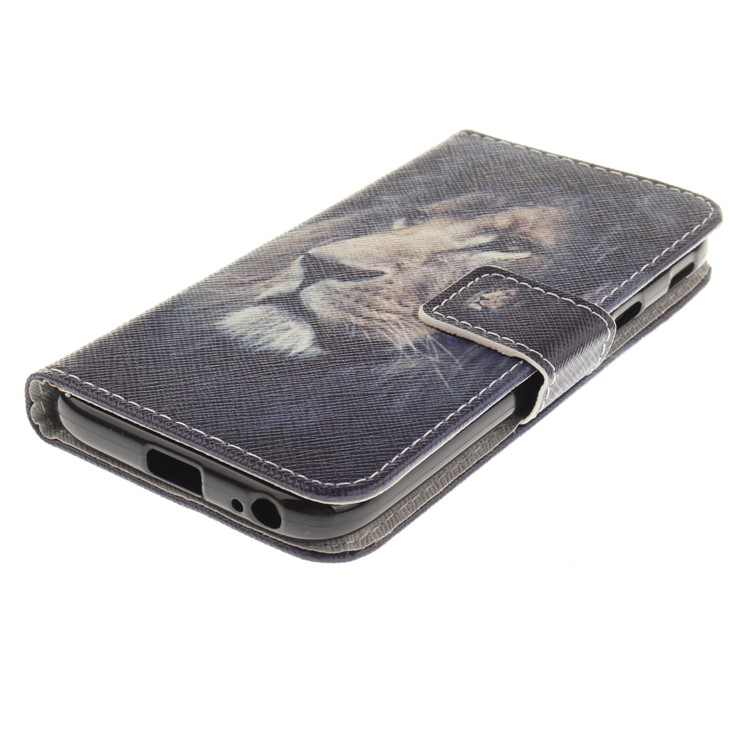 Pattern Printing Magnetic Leather Wallet Phone Casing with Stand for Samsung Galaxy J7 (2017) EU Version - Lion-4