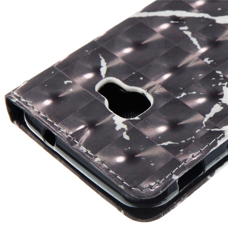 Marble Pattern Wallet Stand Leather Phone Case for Samsung Galaxy Xcover 4 - Black-3