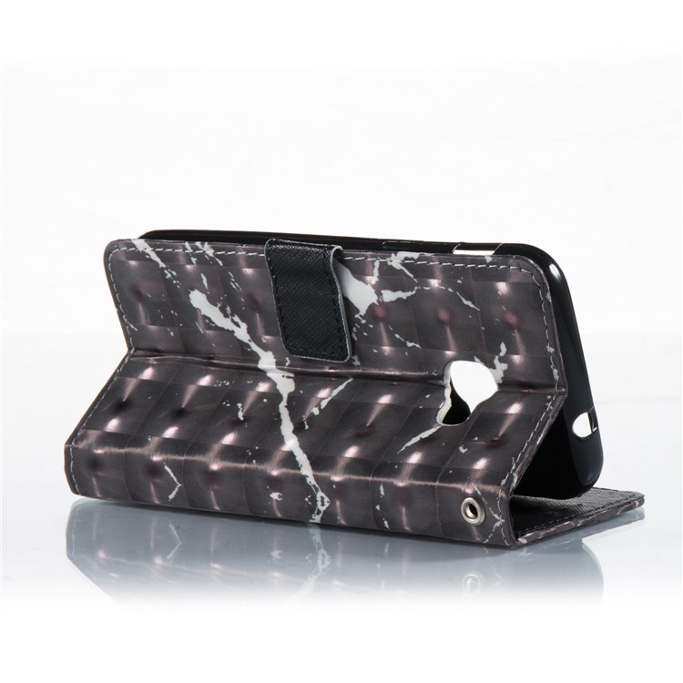 Marble Pattern Wallet Stand Leather Phone Case for Samsung Galaxy Xcover 4 - Black-4