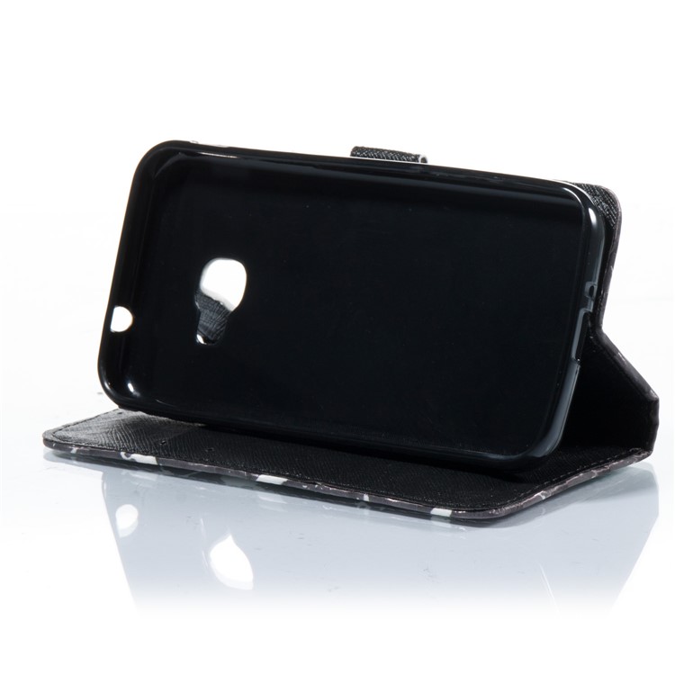 Marble Pattern Wallet Stand Leather Phone Case for Samsung Galaxy Xcover 4 - Black-5