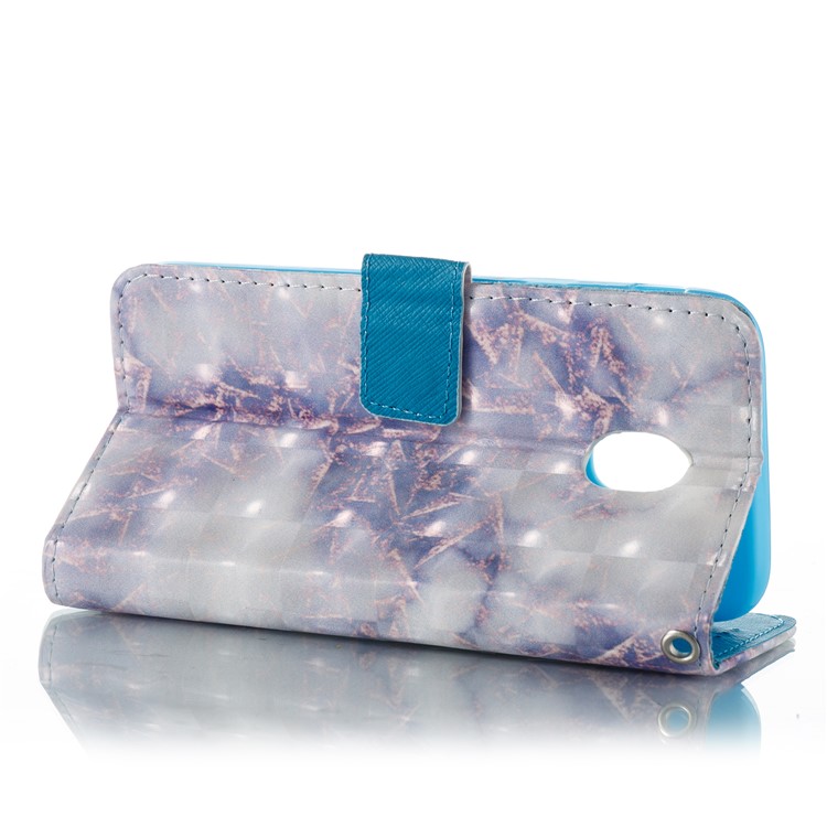 Marble Pattern PU Leather Flip Stand Mobile Case for Samsung Galaxy J3 (2017) EU Version - Blue-2