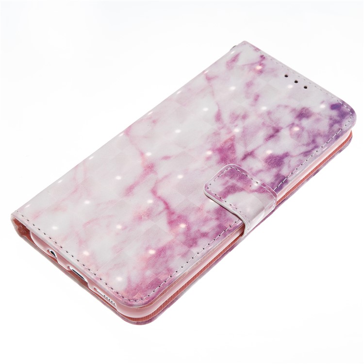 3D Marble Pattern Leather Wallet Stand Mobile Phone Casing for Samsung Galaxy S8+ SM-G955 - Rose-4