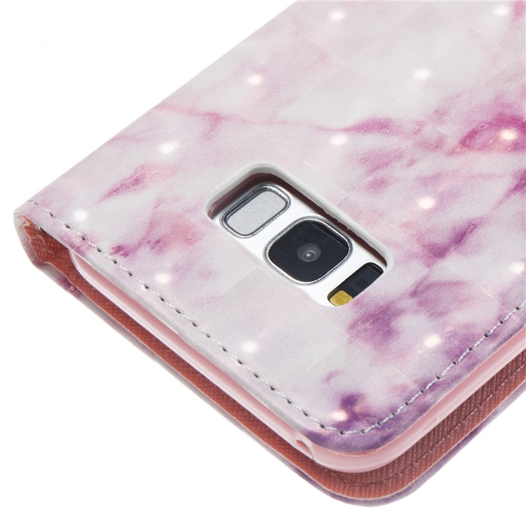 3D Marble Pattern Leather Wallet Stand Mobile Phone Casing for Samsung Galaxy S8+ SM-G955 - Rose-5