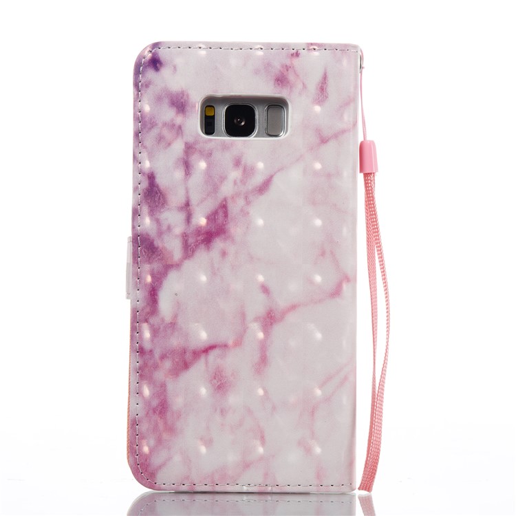 3D Marble Pattern Leather Wallet Stand Mobile Phone Casing for Samsung Galaxy S8+ SM-G955 - Rose-7
