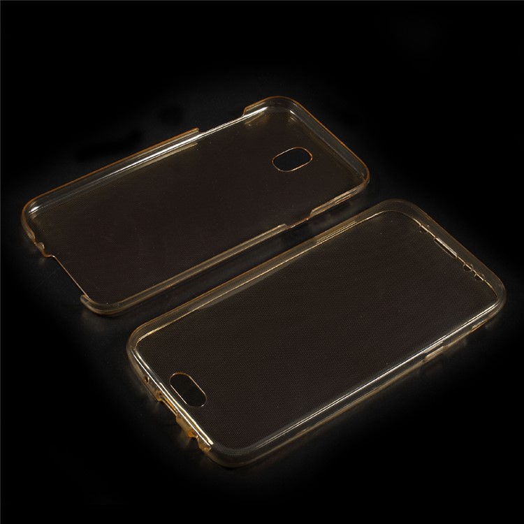 

For Samsung Galaxy J7 (2017) EU Version Touchable Front + Back 2-Piece TPU Phone Case Shell - Gold, Galaxy J7 (2017)