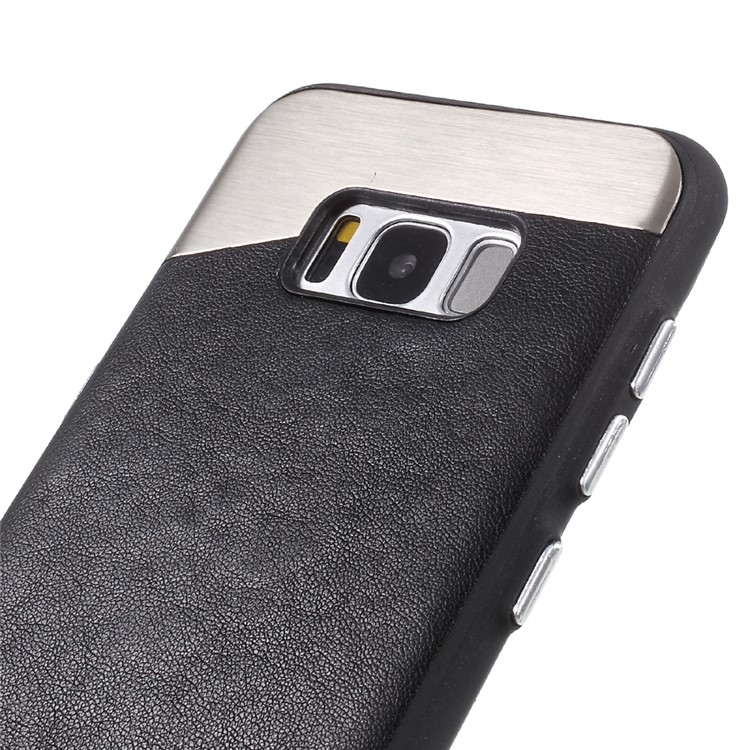 Leather Coated PC Back Phone Shell for Samsung Galaxy S8 SM-G950 - Black-3