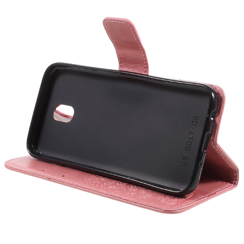 Imprint Tree Owl Wallet Leather Stand Case for Samsung Galaxy J3 (2017) EU Version - Pink-4