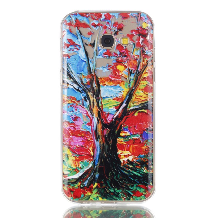 Rubberized Embossed Soft TPU Case for Samsung Galaxy A5 (2017) SM-A520 - Tree Trunk-2
