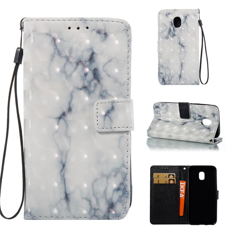 

Marble Pattern Card Slots Leather Case for Samsung Galaxy J3 (2017) EU Version - White