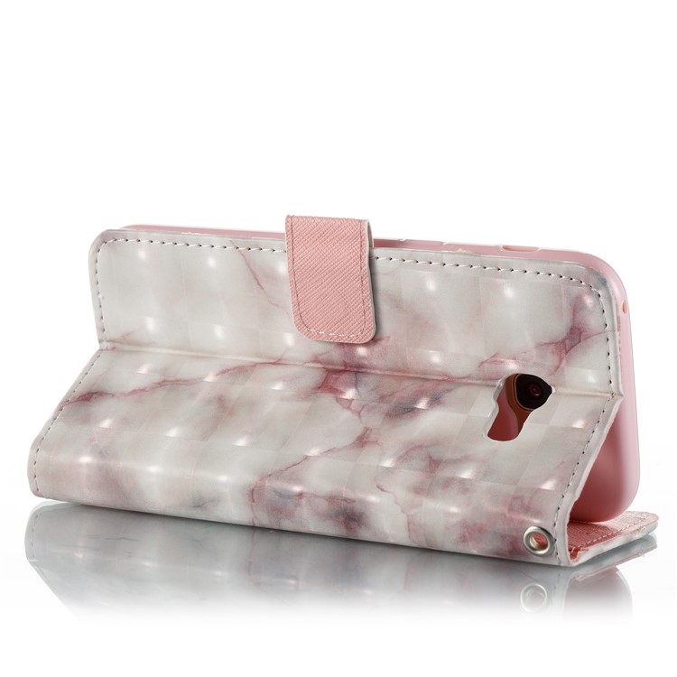 For Samsung Galaxy A5 (2017) SM-A520 Marble Pattern Wallet Leather Mobile Casing - Pink-2