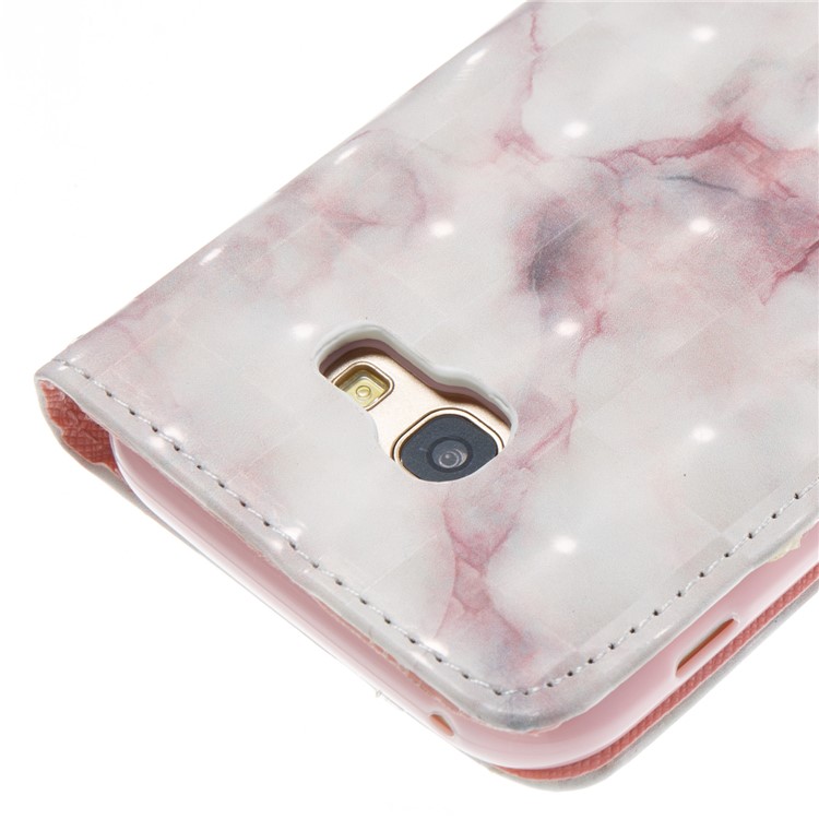 For Samsung Galaxy A5 (2017) SM-A520 Marble Pattern Wallet Leather Mobile Casing - Pink-5