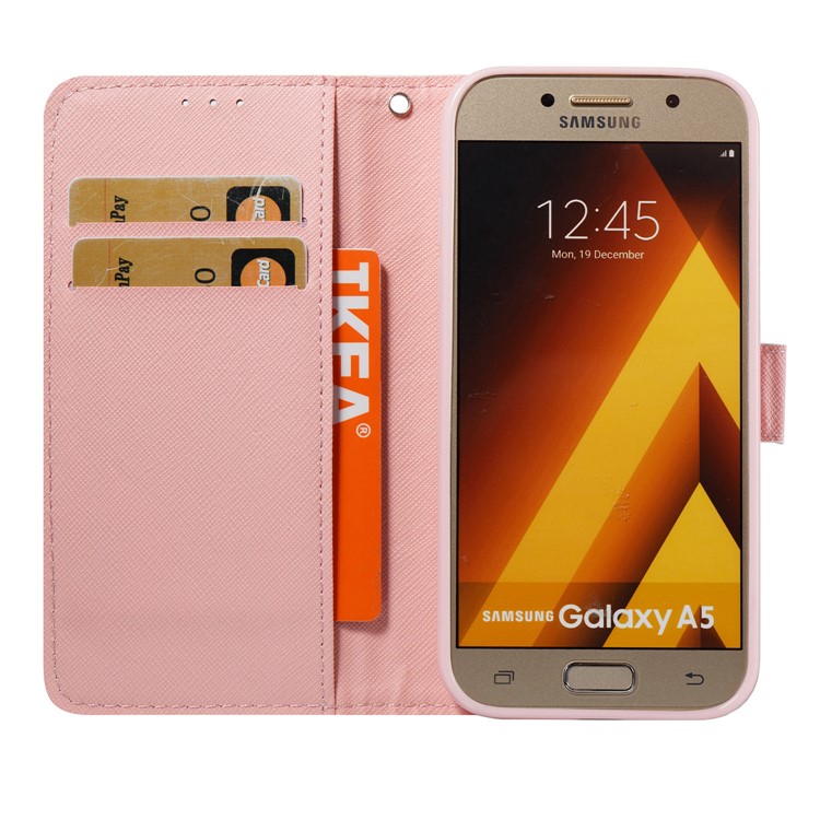 For Samsung Galaxy A5 (2017) SM-A520 Marble Pattern Wallet Leather Mobile Casing - Pink-8