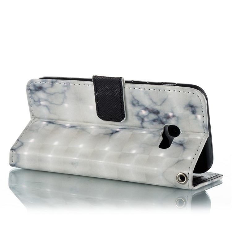 Marble Pattern PU Leather Stand Case Cover for Samsung Galaxy A3 (2017) - White-2