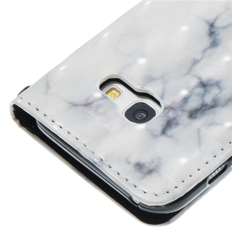 Marble Pattern PU Leather Stand Case Cover for Samsung Galaxy A3 (2017) - White-5
