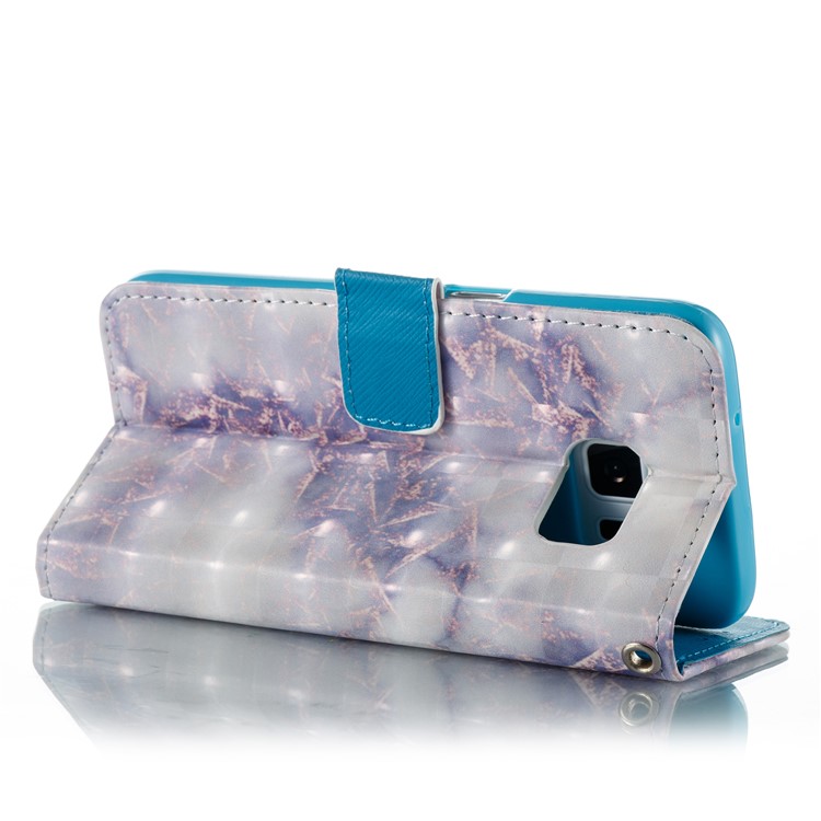 Marble Pattern Wallet Leather Stand Case for Samsung Galaxy S7 - Purple-2