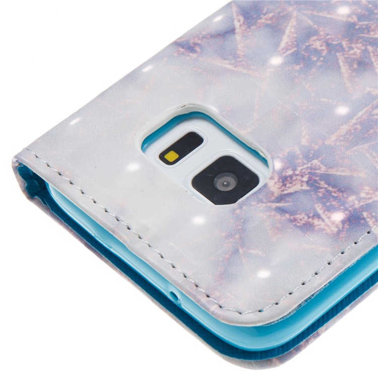 Marble Pattern Wallet Leather Stand Case for Samsung Galaxy S7 - Purple-5