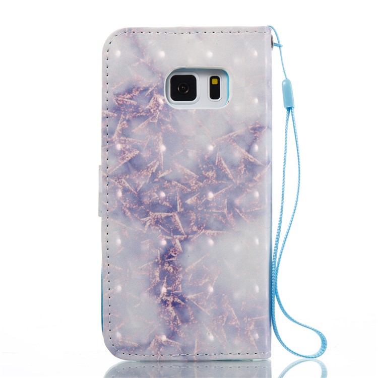 Marble Pattern Wallet Leather Stand Case for Samsung Galaxy S7 - Purple-7