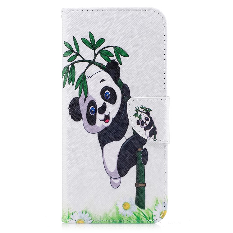 Pattern Printing Magnetic Leather Wallet Phone Casing with Stand for Samsung Galaxy S8 Plus SM-G955 - Panda on Bamboo-2