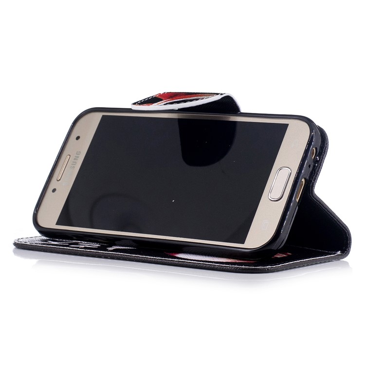 Pattern Printing Magnetic Leather Wallet Phone Casing with Stand for Samsung Galaxy A3 (2017) - Kiss My Ass-5