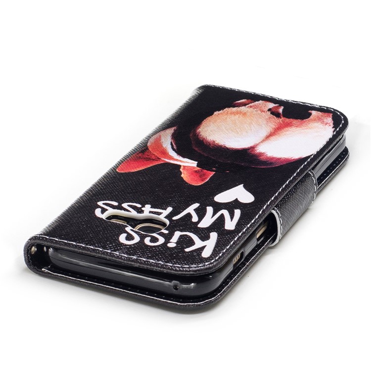 Pattern Printing Magnetic Leather Wallet Phone Casing with Stand for Samsung Galaxy A3 (2017) - Kiss My Ass-7