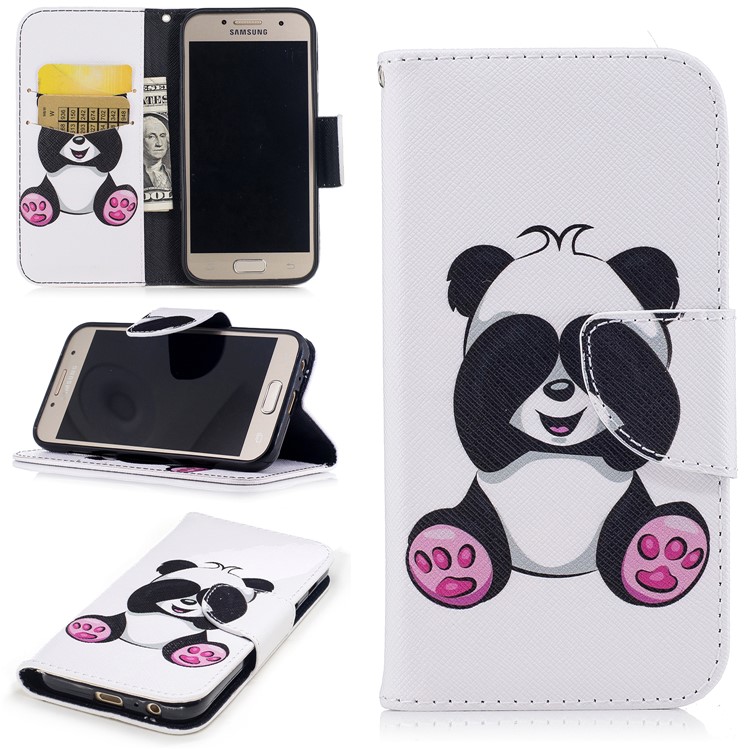 

Pattern Printing Magnetic Stand Leather Wallet Protective Phone Casing for Samsung Galaxy A3 (2017) - Panda, Galaxy A3 (2017)