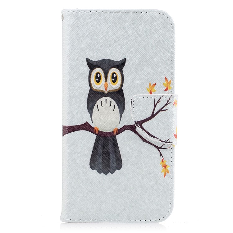 Pattern Printing Magnetic Leather Wallet Phone Case with Stand for Samsung Galaxy A5 (2017) SM-A520 - Owl-2