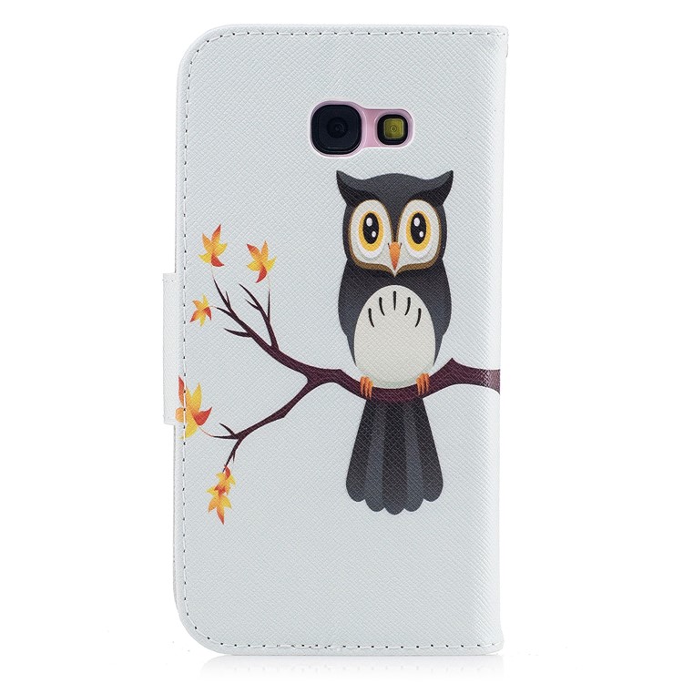 Pattern Printing Magnetic Leather Wallet Phone Case with Stand for Samsung Galaxy A5 (2017) SM-A520 - Owl-3