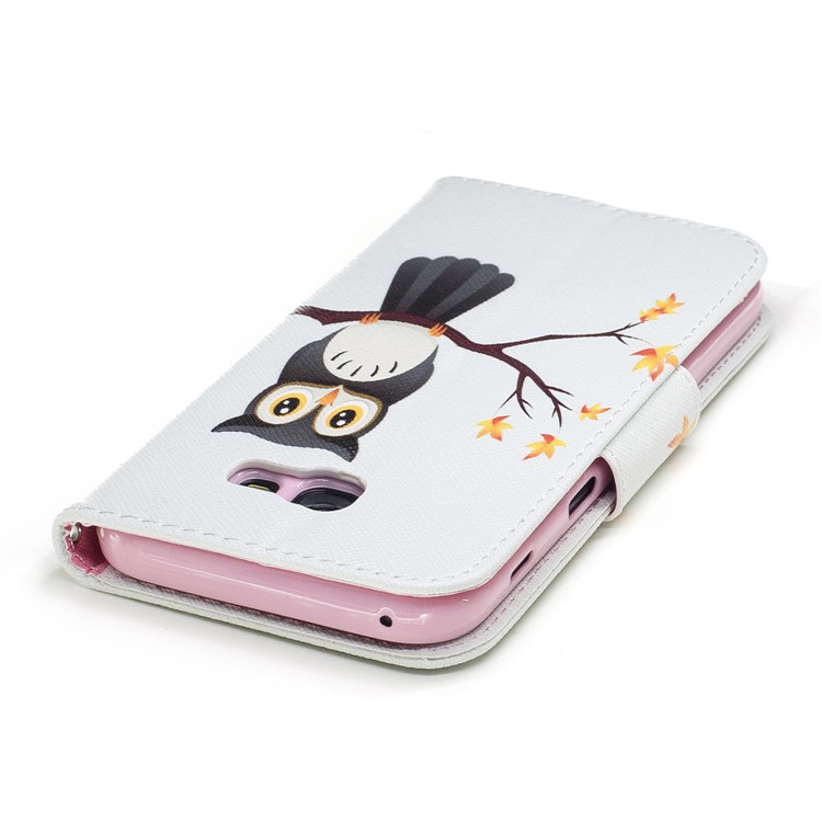 Pattern Printing Magnetic Leather Wallet Phone Case with Stand for Samsung Galaxy A5 (2017) SM-A520 - Owl-7