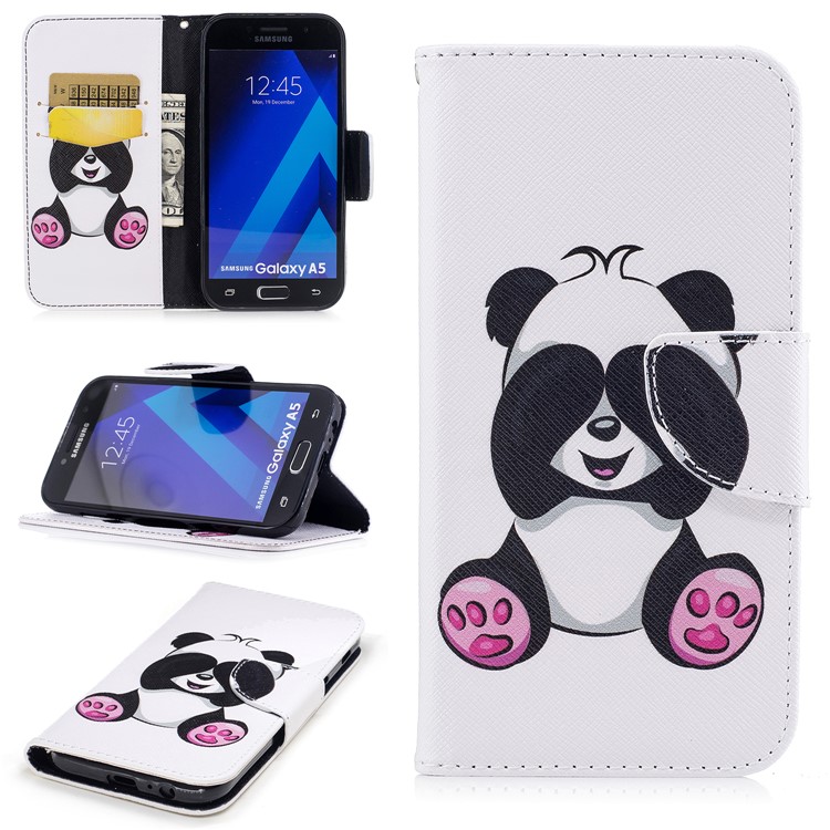

Pattern Printing Magnetic Leather Wallet Mobile Phone Case with Stand for Samsung Galaxy A5 (2017) SM-A520 - Panda