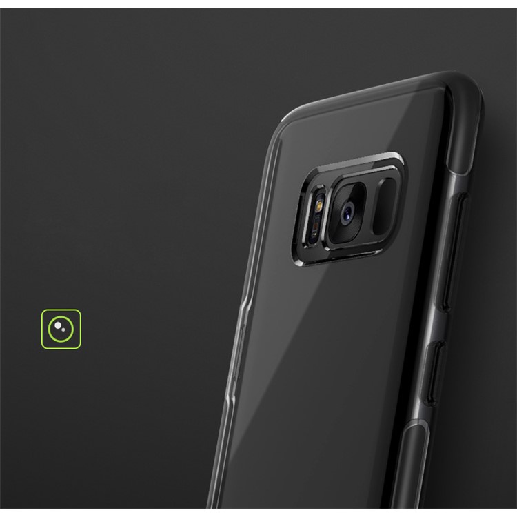ROCK Guard Series Drop Resistance TPU + TPE Translucent Back Case for Samsung Galaxy S8 SM-G950 - Black-2