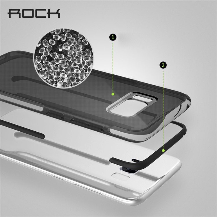 ROCK Guard Series Drop Resistance TPU + TPE Translucent Back Case for Samsung Galaxy S8 SM-G950 - Black-6