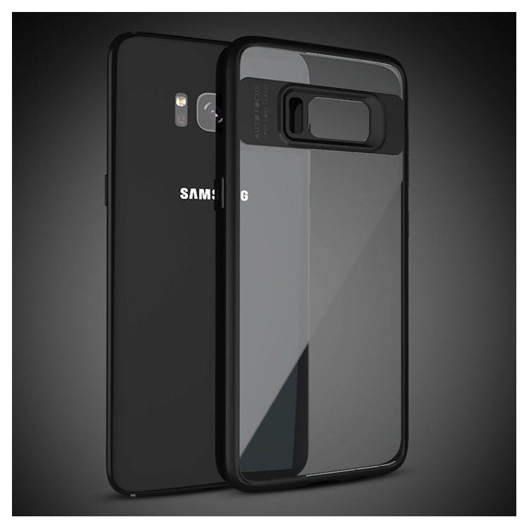 For Samsung Galaxy S8 SM-G950 IPAKY Hybrid TPU Frame + Clear Acrylic Phone Case - Black-3