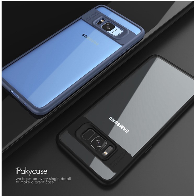For Samsung Galaxy S8 SM-G950 IPAKY Hybrid TPU Frame + Clear Acrylic Phone Case - Black-5