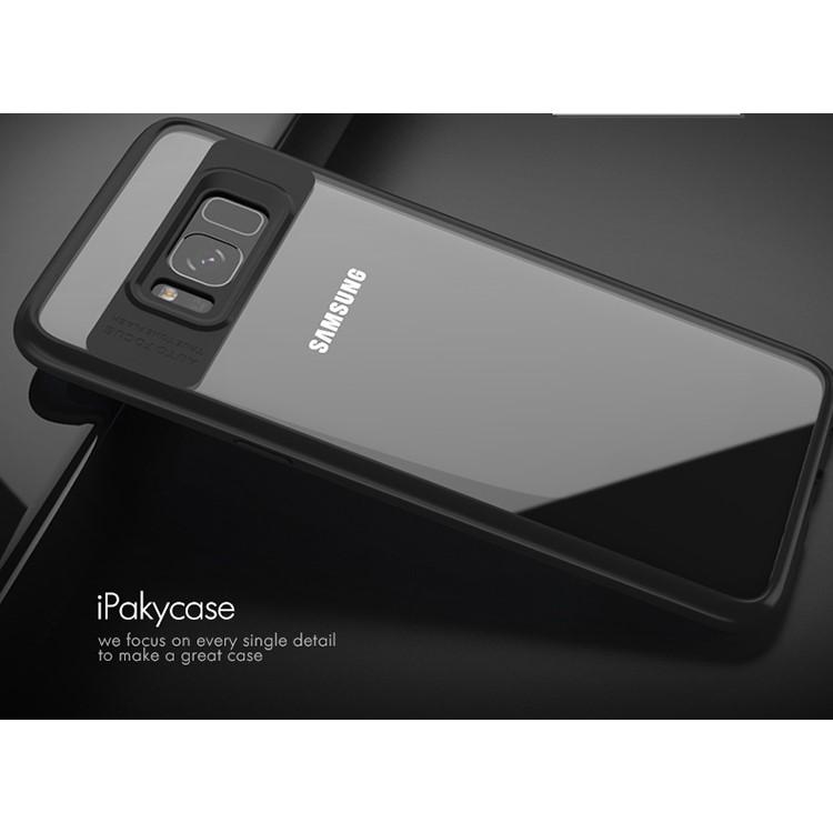 For Samsung Galaxy S8 SM-G950 IPAKY Hybrid TPU Frame + Clear Acrylic Phone Case - Black-7