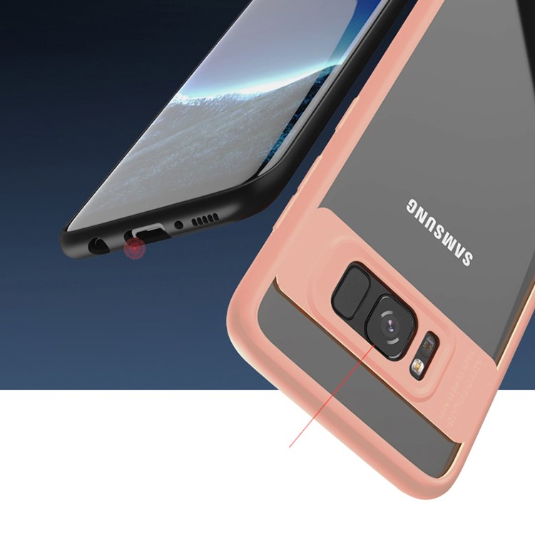 For Samsung Galaxy S8 SM-G950 IPAKY Hybrid TPU Frame + Clear Acrylic Phone Case - Black-8