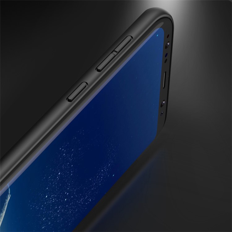 IPAKY Hybrid Leather Coated PC Back Plate + TPU Frame Protective Back Casing for Samsung Galaxy S8 G950 - Black-5