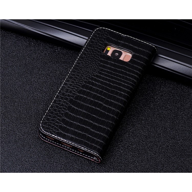 Crocodile Texture Stand Wallet Leather Case for Samsung Galaxy S8 G950 - Black-10