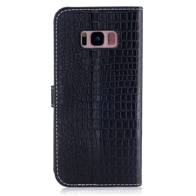 Crocodile Texture Stand Wallet Leather Case for Samsung Galaxy S8 G950 - Black-3