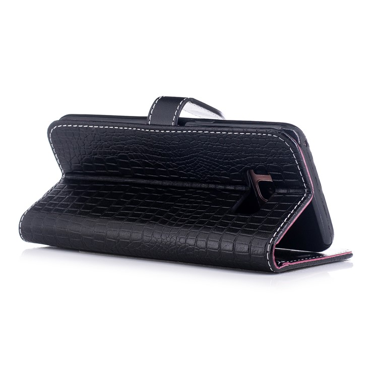 Crocodile Texture Stand Wallet Leather Case for Samsung Galaxy S8 G950 - Black-4