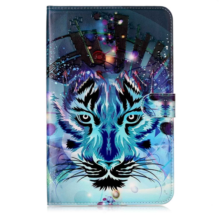For Samsung Galaxy Tab E 9.6 T560 Embossed Pattern Printing Leather Protective Accessory Shell - Tiger-2