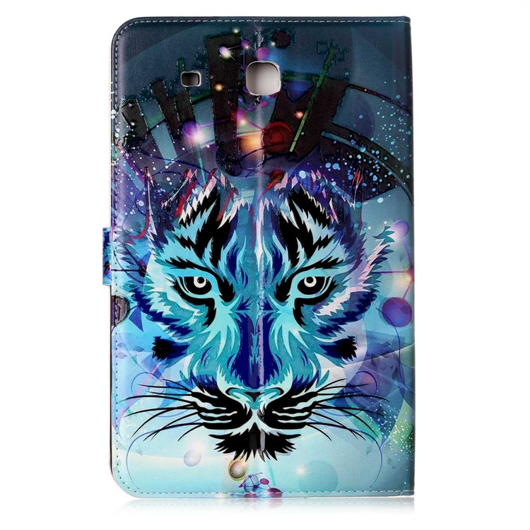 For Samsung Galaxy Tab E 9.6 T560 Embossed Pattern Printing Leather Protective Accessory Shell - Tiger-3