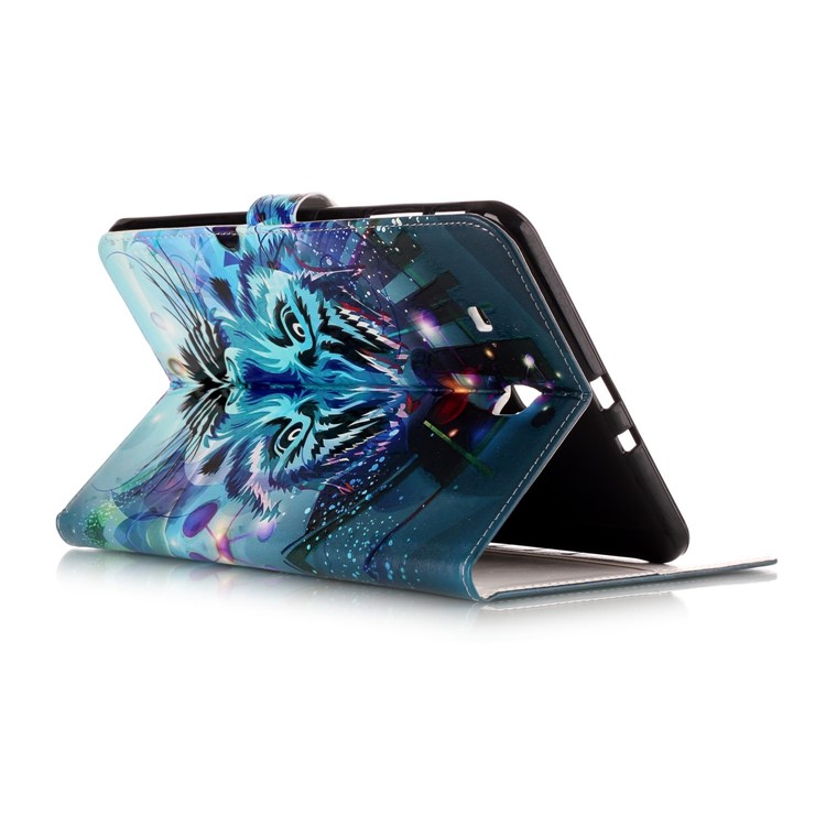 For Samsung Galaxy Tab E 9.6 T560 Embossed Pattern Printing Leather Protective Accessory Shell - Tiger-4