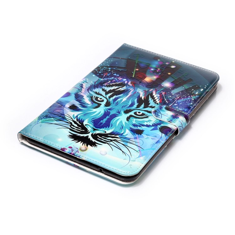 For Samsung Galaxy Tab E 9.6 T560 Embossed Pattern Printing Leather Protective Accessory Shell - Tiger-5