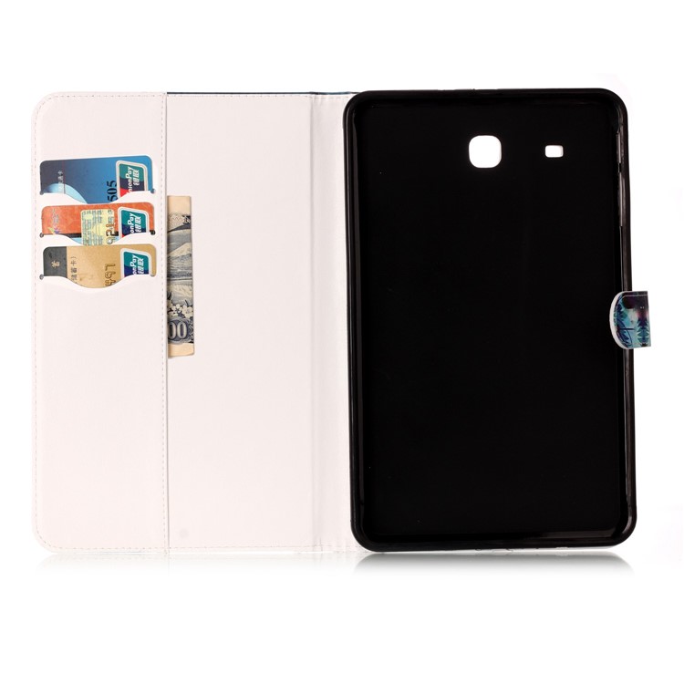 For Samsung Galaxy Tab E 9.6 T560 Embossed Pattern Printing Leather Protective Accessory Shell - Tiger-6