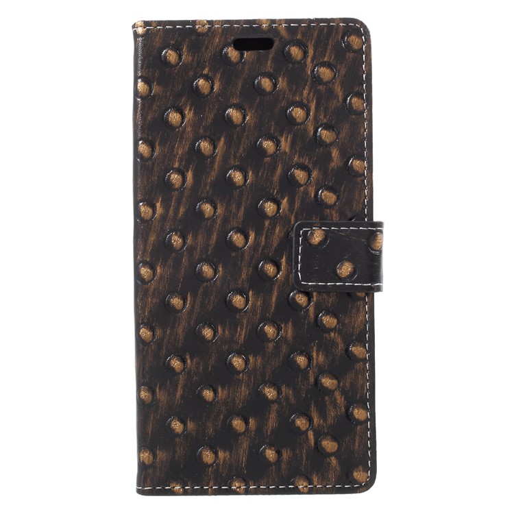 Metal Style Imprinted Leather Wallet Phone Case with Stand for Samsung Galaxy Note 8 - Brown / Bumps-3