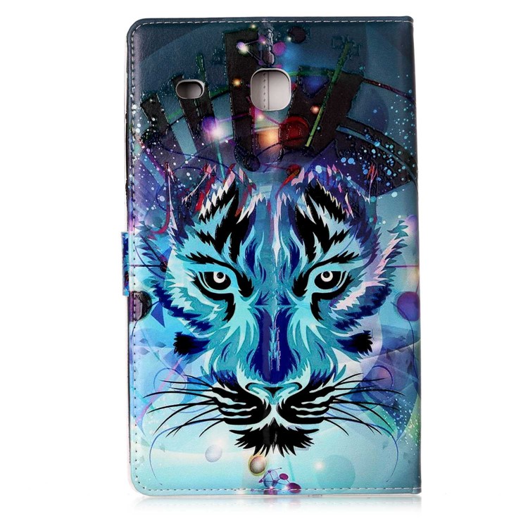 Printing Patterned Flip Stand Leather Wallet Case for Samsung Galaxy Tab E 8.0 T375 T377 - Tiger-3
