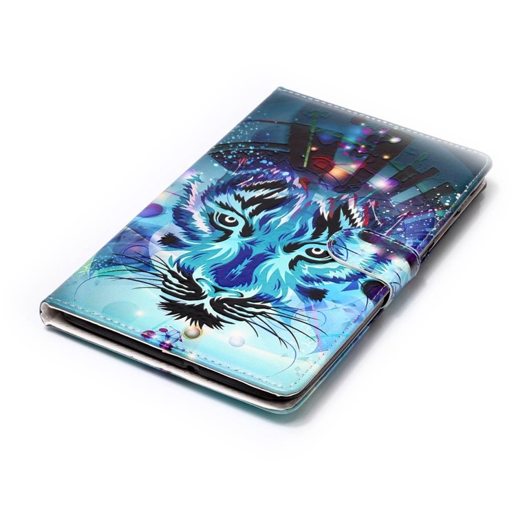 Printing Patterned Flip Stand Leather Wallet Case for Samsung Galaxy Tab E 8.0 T375 T377 - Tiger-5