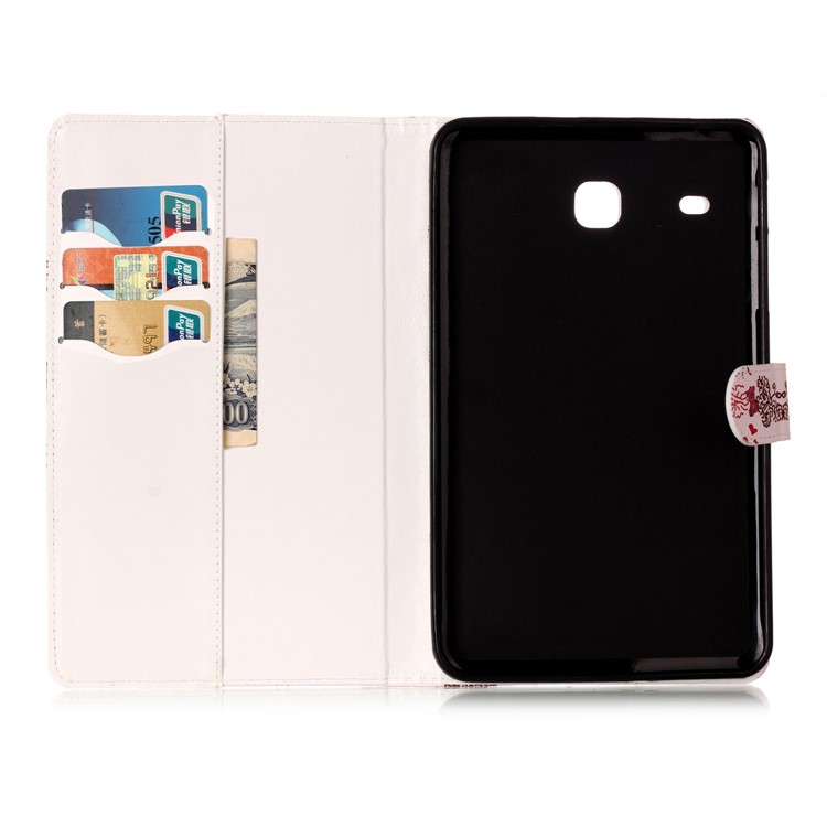 Printing Patterned Flip Stand Leather Wallet Case for Samsung Galaxy Tab E 8.0 T375 T377 - Tiger-6